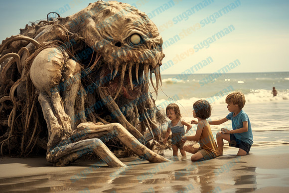 stevesugarman_deep_sea_monster_washed_up_on_beach_kids_playing_3394ede3-d9a5-461e-b2c4-4b84c07541ed-gigapixel-hq-scale-6_00x