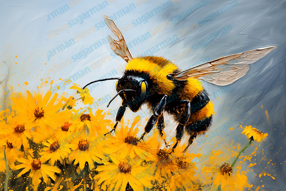 stevesugarman_bumblebee_in_flower_acrylic_painting_minimalistic_2fa55823-1030-4957-8f8a-607ef753747c
