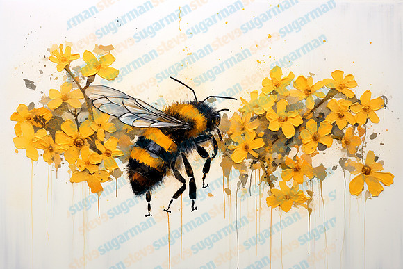 stevesugarman_bumblebee_in_flower_acrylic_painting_minimalistic_f2a6e3e2-7153-47dd-b5a7-8409e8e1b14c