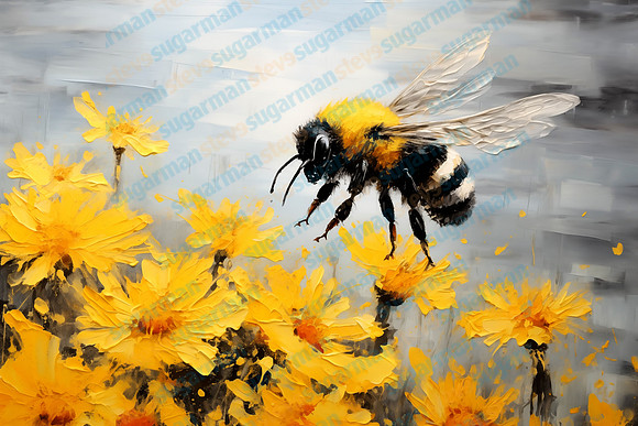 stevesugarman_bumblebee_in_flower_acrylic_painting_minimalistic_7b2768ed-1e23-48e6-954c-543cd5084474